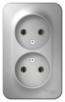 Розетка двойная без заземления без шторок накладного монтажа 16A 250В Systeme Electric Blanca Алюминий