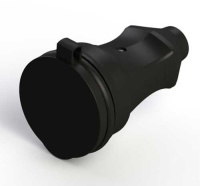 Systeme Electric MultiSet Розетка 2К+З кабельная каучуковая 16А/250В IP44 Чёрная