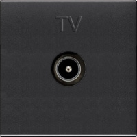 Розетка TV простая 2 мод ABB NIE Zenit Антрацит N2250.7 AN