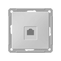 Розетка компьютерная 1-ая RJ45 кат.5e Wessen 59 Матовый хром