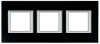 Рамка прямоугольная горизонтальная 2+2+2 мод Bticino Axolute Черное стекло 