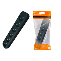 Колодка розеточная 6 гнезд без заземления 10A 250V IP20 черная TDM