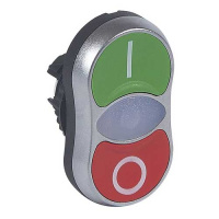 Головка с двойными кнопками ∅ 22,3 - Osmoz - с подсветкой - потайной/потайной толкатель - зеленый/красный Legrand