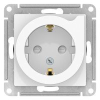 Розетка с заземлением со шторками с выталкивателем 16A механизм Schneider Electric AtlasDesign Белый