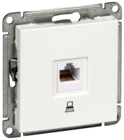 Розетка компьютерная 1-ая RJ45 кат.5e Wessen 59 Белый