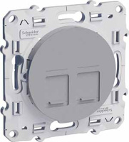 Розетка 2xRJ45 кат.5e неэкранированная Schneider Electric Odace Алюминий