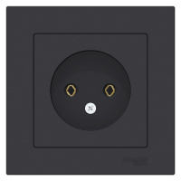 Розетка без заземления 16A в сборе Schneider Electric AtlasDesign Карбон