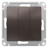 Выключатель 3-клавишный сх.1+1+1 10AX механизм Schneider Electric AtlasDesign Мокко