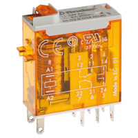 Миниатюрное промышленное электромеханическое реле монтаж в розетку или наконечники Faston 2,5х0,5мм 2СO 8A контакты AgNi Finder