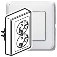 Розетка с заземлением 2-ая немецкий стандарт Legrand Cariva Белый