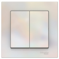 Выключатель 2-клавишный сх.6 10AX в сборе Schneider Electric AtlasDesign Жемчуг