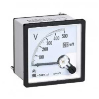 Вольтметр аналоговый шкала 500В AC 72х72мм КТ 1,5 DEKraft