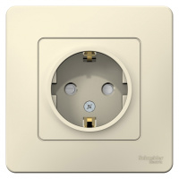 Розетка с заземлением со шторками скрытой установки 16A 250В Systeme Electric Blanca Молочный