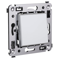 Переключатель одноклавишный в стену, "Avanti", "Закаленная сталь" DKC