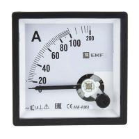 Амперметр аналоговый на панель 96х96 квадратный вырез 400A трансф. подкл. EKF PROxima AM-A961
