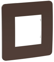 Рамка 1-постовая Schneider Electric Unica New Studio Color Шоколад/Белый