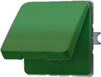 Розетка с/з с крышкой и защитными шторками JUNG CD 500/CD plus Зеленый