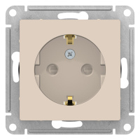 Розетка с заземлением со шторками 16A механизм Schneider Electric AtlasDesign Бежевый