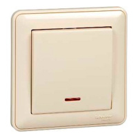 W59 1-клавишный Выключатель с подсв. 10АХ, в сборе, слоновая кость Schneider Electric