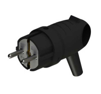 Systeme Electric MultiSet Вилка 2К+З угловая каучуковая 16А/250В IP44 Чёрная