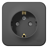 Розетка с заземлением со шторками накладного монтажа с изолирующей пластиной 16A 250В Systeme Electric Blanca Антрацит