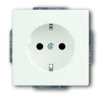 Розетка Schuko 16A 250В с защитными шторками ABB Solo/Future Белый бархат