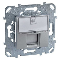 Розетка компьютерная 1-ая RJ45 кат.5е с полем для надписи Schneider Electric Unica Top Алюминий