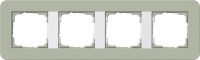 Рамка 4-постовая Gira E3 Серо-зеленый/Белый глянцевый