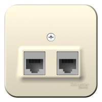 Розетка двойная компьютерная RJ45 кат.5E накладного монтажа с изолирующей пластиной Systeme Electric Blanca Молочный