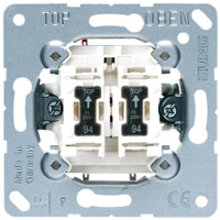 Механизм Выключатель 2-клавишный с подсветкой 10A Jung