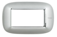 Рамка эллипс итальянский стандарт ITA 4 мод Bticino Axolute Зеркальный алюминий 
