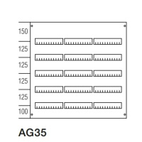 Пластрон глухой DIN125мм 750х750мм, 5рядов ABB