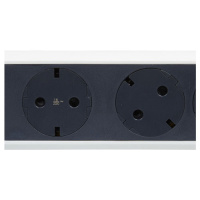 Удлинитель с заземлением 6 розеток с кабелем 3 м., с кнопкой включения и поворотным основанием Legrand Белый/Черный