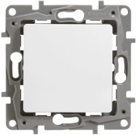 Переключатель 1-клавишный 10A автоматические зажимы белый Legrand Etika