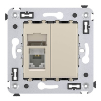 Компьютерная розетка RJ-45 в стену, кат.5e одинарная, "Avanti","Ванильная дымка" DKC