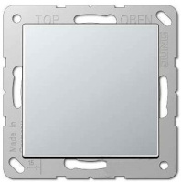 Розетка с заземлением с крышкой, 250 В, 16A Jung Алюминий