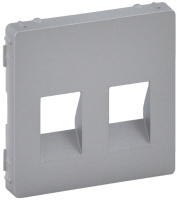 Накладка розетки акустической 2-ой безвинт.зажим Legrand Valena Life Алюминий
