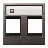 Накладка розетки телефонной/информационной 2-ой 2мод ABB NIE Zenit Антрацит N2218.2 AN