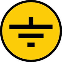 IEK Самоклеящаяся этикетка: 30х30 мм, символ "Заземление"