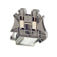 Клемма проходная, винтовой зажим, 2 точки подключения, 6 кв.мм, серая DKC