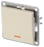 Выключатель 1-клавишный (схема 1) с индикацией 16A Wessen 59 Слоновая кость