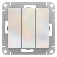 Выключатель 3-клавишный сх.1+1+1 10AX механизм Schneider Electric AtlasDesign Жемчуг