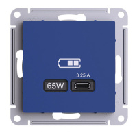 SE AtlasDesign Розетка USB высокоскор.заряд. Аквамаринин тип-C 65Вт QCPD механизм