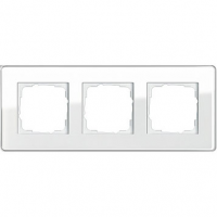 Рамка 3-постовая Gira Esprit Glass C Белое стекло