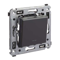 Переключатель 1-клавишный в стену DKC Avanti Черный матовый