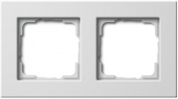 Рамка 2-постовая Gira E22 Белый глянец