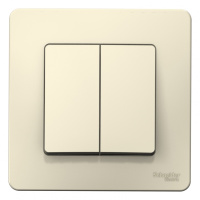 Выключатель 2-клавишный скрытой установки 10A 250B Systeme Electric Blanca Молочный