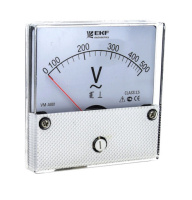 Вольтметр аналоговый на панель 80х80 круглый вырез 500В прямое подкл. EKF PROxima VM-A801