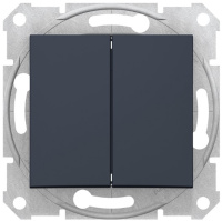 Переключатель 2-клавишный 10A Schneider Electric Sedna Графит