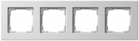 Рамка 4-постовая для установки заподлицо Gira E22 Белый глянец
